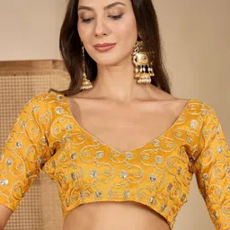 Sangria Bandhani Embroidered Poly Georgette Heavy Work Saree image 4