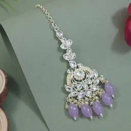 I Jewels Gold-Plated Maang Tikka Head Jewellery-picture-22