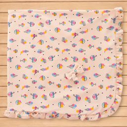 CUCUMBER Interlock Knit Towel With Ice-Cream Print L 81 x B 81 cm - Peach-picture-40