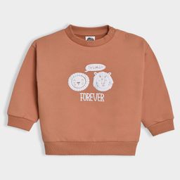 Mi Arcus Knit Full Sleeves Baby Animals Puff Printed Sweatshirt - Rust Orange-picture-47