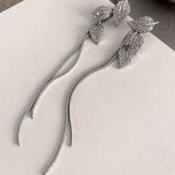 MEENAZ Leaf Shaped Drop Earrings-picture-41