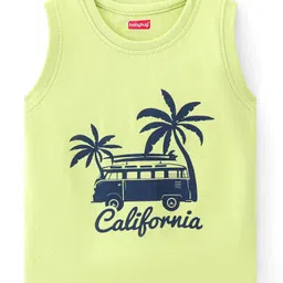 Babyhug Cotton Woven Half Sleeves Checked Shirt & California Print T-Shirt - Multicolor image 2