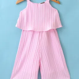 Little Kangaroos Sleeveless Jumpsuit with Sling Bag - Baby Pink image 2