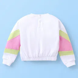 Babyhug Cotton Knit Full Sleeves Text Printed T-Shirt & Pants Set - White & Pink image 3