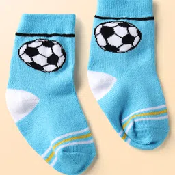 Cute Walk by Babyhug Knit Ankle Length Anti Bacterial Socks with Stripe & Star Design Pack of 3 - Yellow White & Light Blue image 3