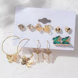 Crazy Fashion Pack Of 6 Contemporary Hoop Earrings-image-51