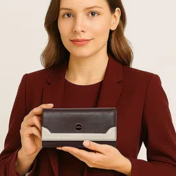 ESBEDA Women Long Two Fold Classic Bi-Tone Wallet-image-97