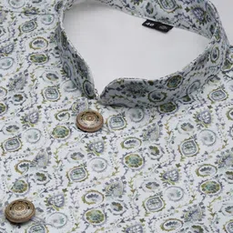 SHOWOFFFF Printed Slim-Fit Mandarin Collar Nehru Jacket image 3