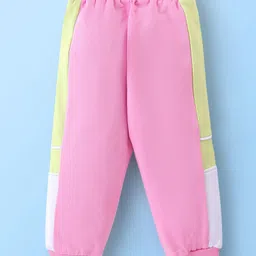 Babyhug Cotton Knit Full Sleeves Text Printed T-Shirt & Pants Set - White & Pink image 5