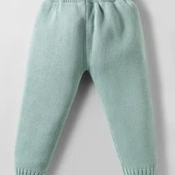 ToffyHouse Cotton Knit Full Sleeves Winter Wear T-Shirt & Lounge Pant Set With Cable Knit Design - Sea Green image 5