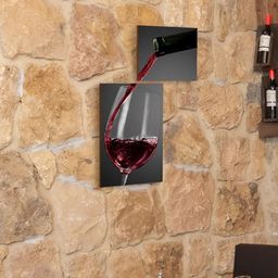 CVANU 2-Pcs Red & Black Wooden Printed Wall Hanging-picture-33