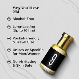 BinAwf 9 PM Non Alcohol Long Lasting Attar- 6 ml image 4