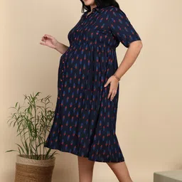 YASH GALLERY Print Maternity A-Line Midi Dress image 5