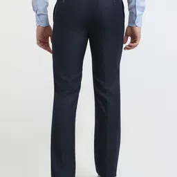 Raymond Men Self Design Striped Regular Fit Mid-Rise Formal Trousers image 2