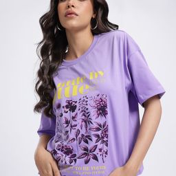 glitchez Floral Frenzy Print Relaxed T-shirt-picture-45