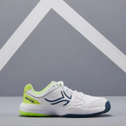 artengo Kids' Lace-Up Tennis Shoes TS530 - White/Yellow image 2