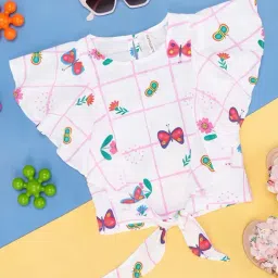 Pantaloons Junior White & Pink Printed Top-picture-14