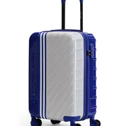 Nasher Miles Blue & Silver Vegas Color Block Small Hard Sided Cabin Trolley image 1