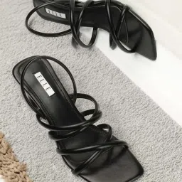 Elle Women's Black Sling Back Sandals image 1