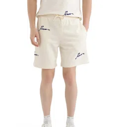 Rare Rabbit Off White Oversized Fit Solid Shorts image 1