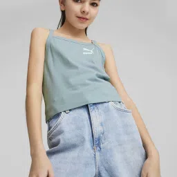 Puma Kids CLASSICS Surf Blue Cotton Logo Tank image 1