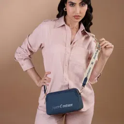 Juicy Couture Navy Nella Textured Cross Body Bag-image-21