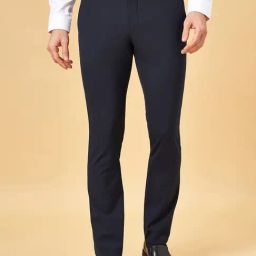 Peregrine by Pantaloons Dark Navy Slim Fit Trousers-picture-31