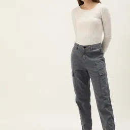 IVOC Grey Regular Fit High Rise Cargos image 4