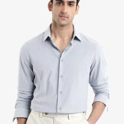 Rare Rabbit Blue Regular Fit Jacquard Shirt image 1