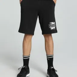 Puma Black Cotton Regular Fit Texture Sports Shorts image 1