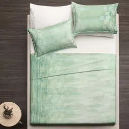 Ddecor Live beautiful Insignia Green 180 TC Cotton King Bedsheet with 2 Pillow Covers image 1
