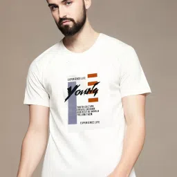 Vimal Jonney White Regular Fit Graphic T-Shirt image 1