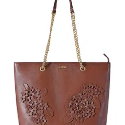 Eske Leather Tote Bag with Cut Work image 1