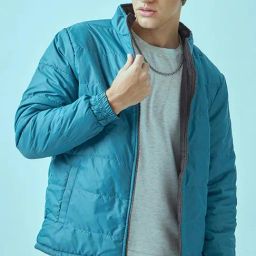 Bewakoof Men Blue Nylon Regular Fit Casual Jacket-picture-34