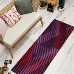 Bianca Plum & Red Microfibre Non-Slip Rug-picture-19