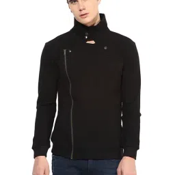 Hypernation Black Full Sleeves High Neck Jacket-image-8