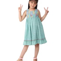 Fabindia Kids Blue Cotton Printed Dress-image-66