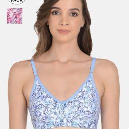 mod & shy Blue & Pink Printed Full Coverage Bra - Pack Of 2-picture-4