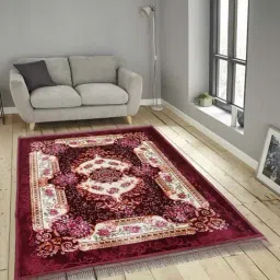 Klotthe Red Wool Extra Large-Sized Floor Carpet-image-0