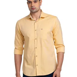 Park Avenue Yellow Cotton Slim Fit Shirt image 1