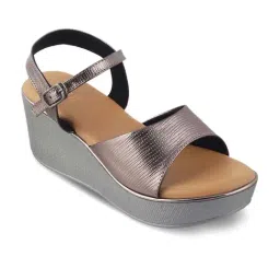 Tresmode Women's Pewter Ankle Strap Wedges-image-70