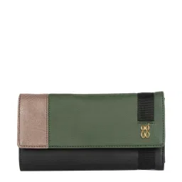 Baggit Lwxe Toxic Black Color Block Tri-Fold Wallet for Women image 1