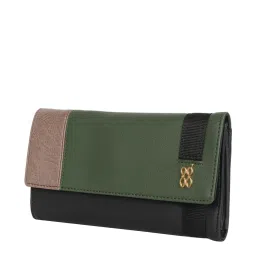 Baggit Lwxe Toxic Black Color Block Tri-Fold Wallet for Women image 2