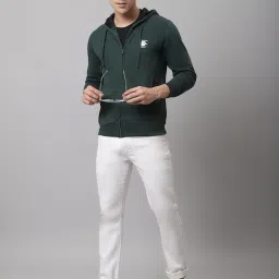 Cantabil Dark Green Regular Fit Hooded Sweatshirt image 5