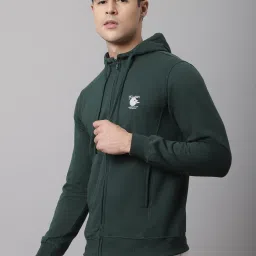 Cantabil Dark Green Regular Fit Hooded Sweatshirt image 3