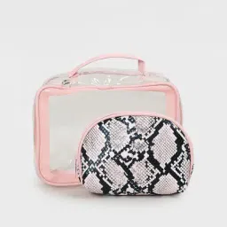 Ginger by Lifestyle Pink Transparent Pouch with Pouch-picture-23