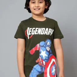 Cantabil Kids Olive & Blue Printed T-Shirt image 1