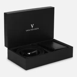 Van Heusen Men Black Belt and Wallet image 1