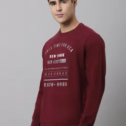 Cantabil Wine Regular Fit Printed Sweatshirt image 3