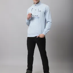 Cantabil Sky Blue Regular Fit Printed Sweatshirt image 5